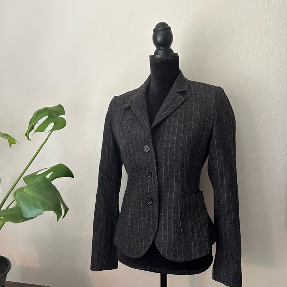 SOLD - Y2K J. Crew Pinstripe Wool Blazer - Picture 4 of 11